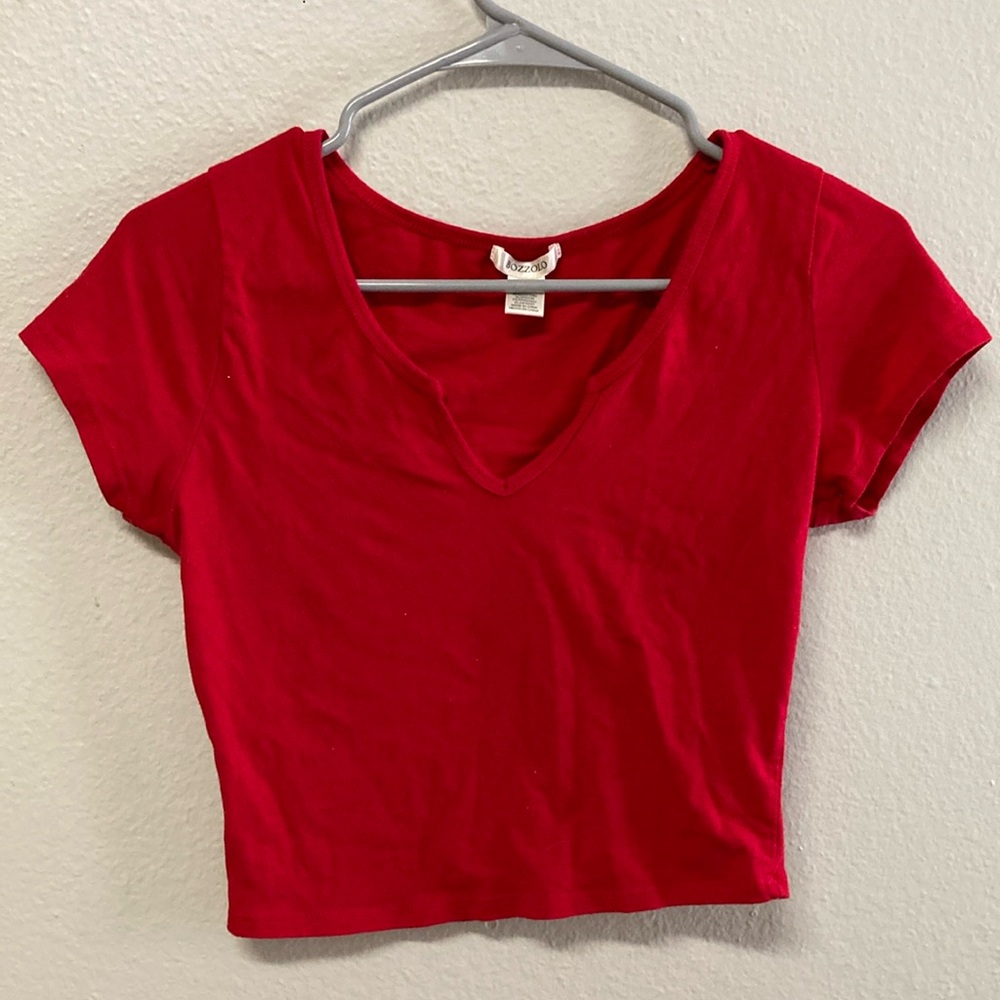 Wild Fable Red Fitted Crop T-Shirt